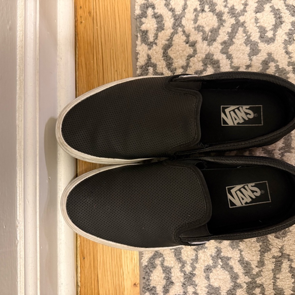 Vans Men's Black Perforated Slip-On Loafers